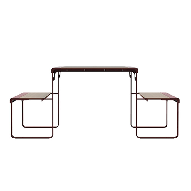 Rectangle Table + Built-in Banquettes 6 Places ACCI Metal / HPL HPL + PARASH Hole - Anthracite 7016 / CHEEN CLAI