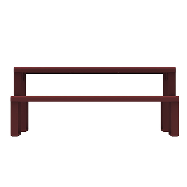 Rectangle Table + Built-in Banquettes 6 Places ACCI Metal / HPL HPL + PARASH Hole - Anthracite 7016 / CHEEN CLAI