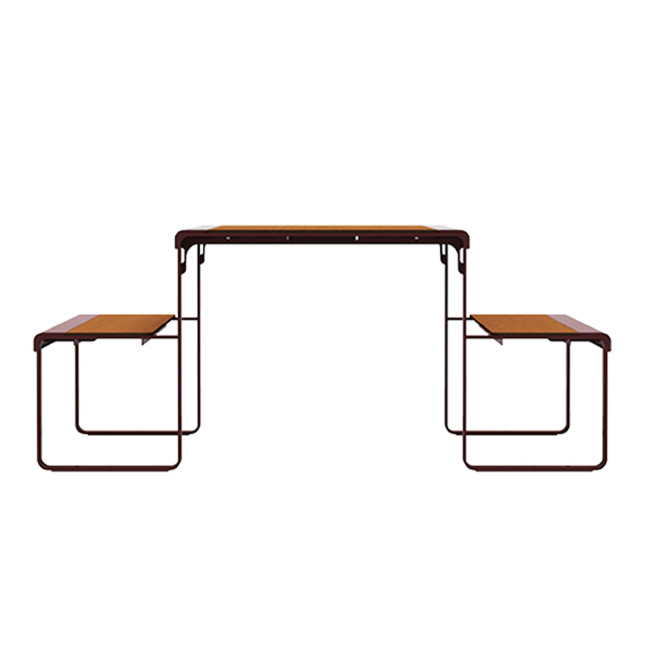 Rectangle Table + Built-in Banquettes 6 Places ACCI Metal / HPL HPL + PARASH Hole - Anthracite 7016 / CHEEN CLAI