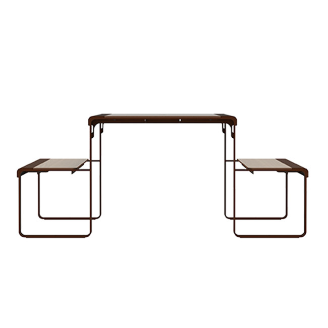 Rectangle Table + Built-in Banquettes 6 Places ACCI Metal / HPL HPL + PARASH Hole - Anthracite 7016 / CHEEN CLAI