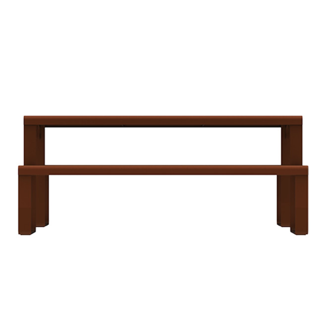 Rectangle Table + Built-in Banquettes 6 Places ACCI Metal / HPL HPL + PARASH Hole - Anthracite 7016 / CHEEN CLAI