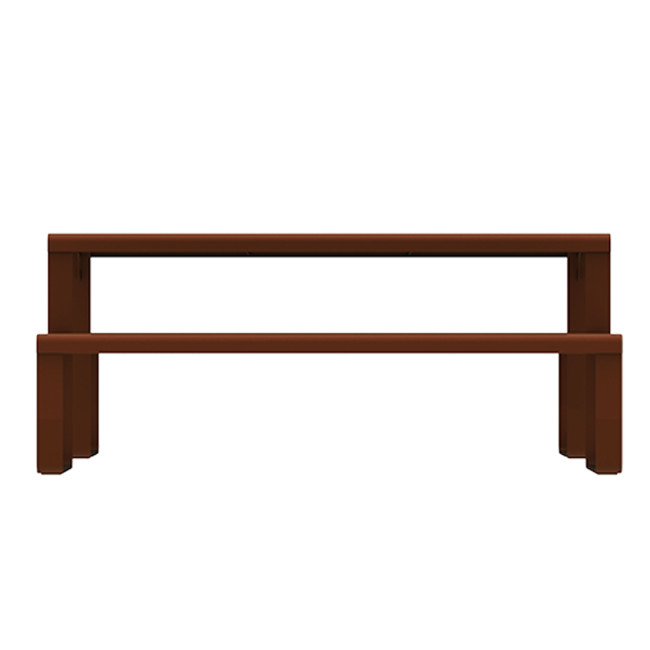 Rectangle Table + Built-in Banquettes 6 Places ACCI Metal / HPL HPL + PARASH Hole - Anthracite 7016 / CHEEN CLAI