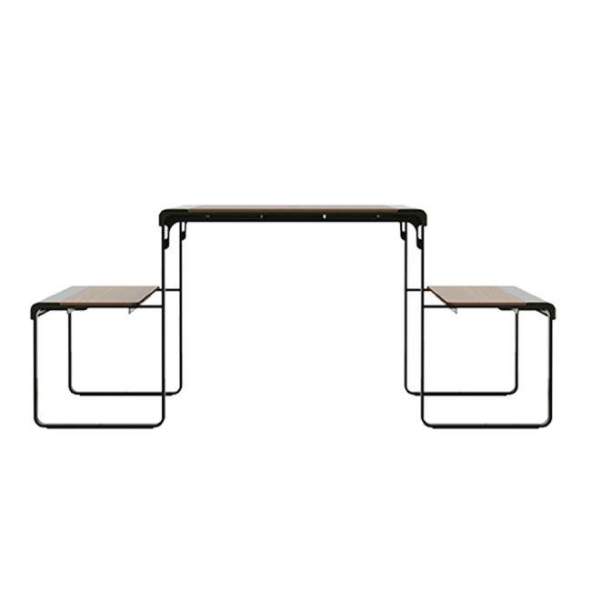 Rectangle Table + Built-in Banquettes 6 Places ACCI Metal / HPL HPL + PARASH Hole - Anthracite 7016 / CHEEN CLAI