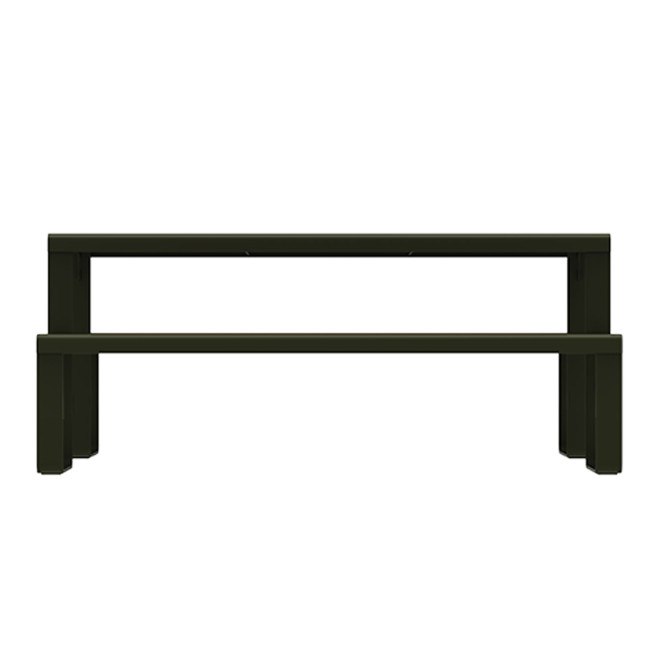 Rectangle Table + Built-in Banquettes 6 Places ACCI Metal / HPL HPL + PARASH Hole - Anthracite 7016 / CHEEN CLAI
