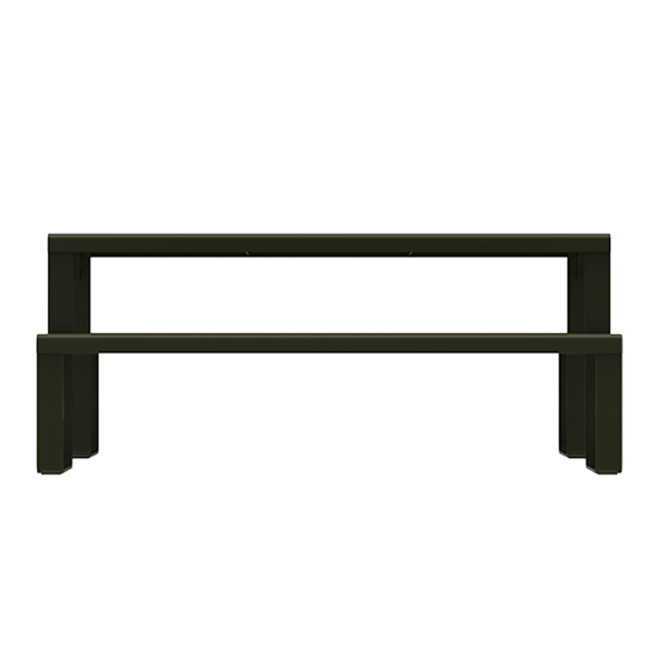 Rectangle Table + Built-in Banquettes 6 Places ACCI Metal / HPL HPL + PARASH Hole - Anthracite 7016 / CHEEN CLAI