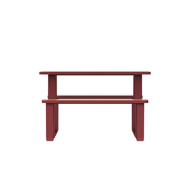 Rectangle Table + Banquettes 4 Places Graci Metal / HPL to Girls + Parasol - anthracite 7016 / clear chene