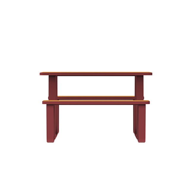 Rectangle Table + Banquettes 4 Places Graci Metal / HPL to Girls + Parasol - anthracite 7016 / clear chene
