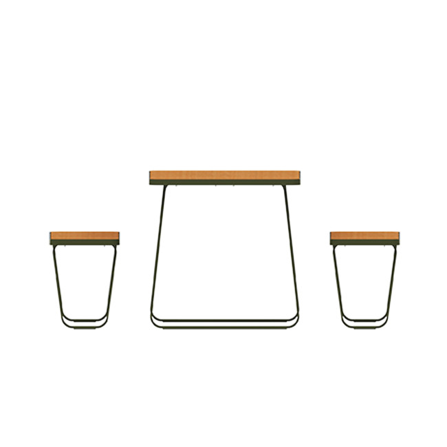 Rectangle Table + Banquettes 4 Places Graci Metal / HPL to Girls + Parasol - anthracite 7016 / clear chene