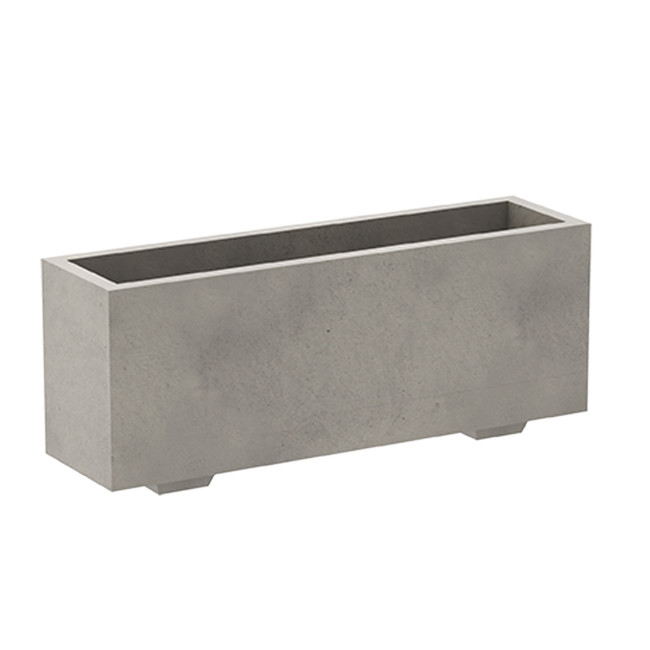 Rectangle Planter 175L Planting Concrete - shortbread white
