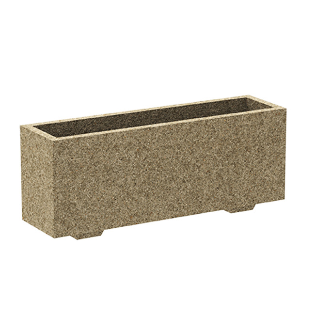 Rectangle Planter 175L Planting Concrete - shortbread white