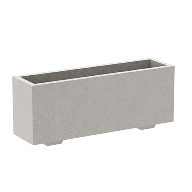 Rectangle Planter 175L Planting Concrete - shortbread white