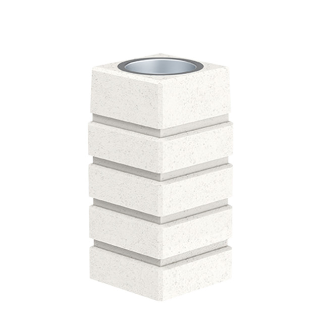 Ashtray 1.5L insolated concrete / Stainless steel - white sandblasted