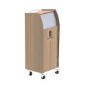 BORNE DE TRI À TRAPPE MOBILE EN HPL / MÉTAL - 80L