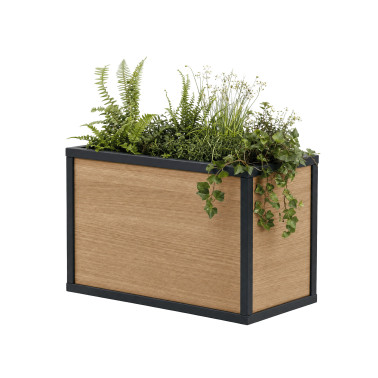 Stratty Planter Metal / HPL Carenée - 60L - anthracite 7016 / clear chene