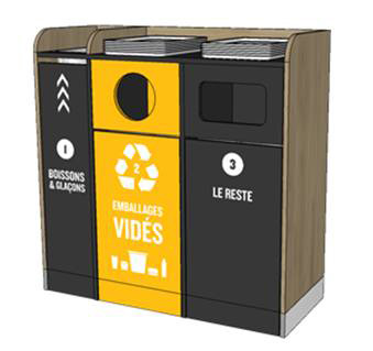 Poubelles De Tri Selectif Pour La Restauration Rapide Snack Fast Food Boulangerie Etc